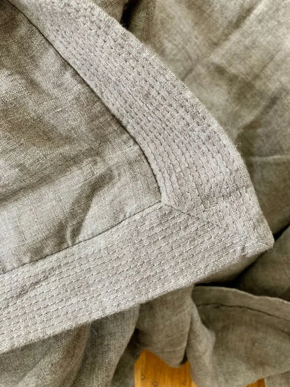 Hotel Collection 100% Linen Full/Queen Duvet Cover Zipper Bottom GRAY